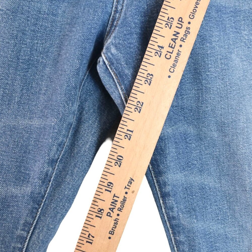Madewell Slim Fit Raw Hem Jeans Blue Distressed Crop Ankle Fray Minimalist 35" - Picture 9 of 12
